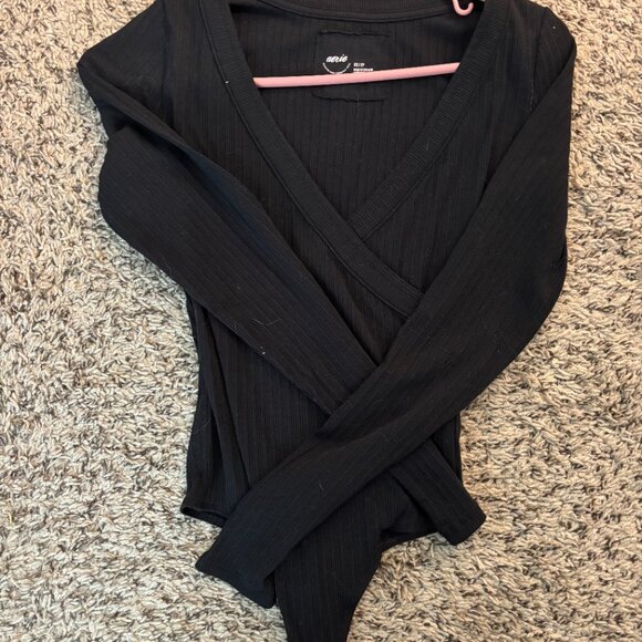 Aerie Long Sleeve Cross Front Bodysuit - Picture 4 of 7